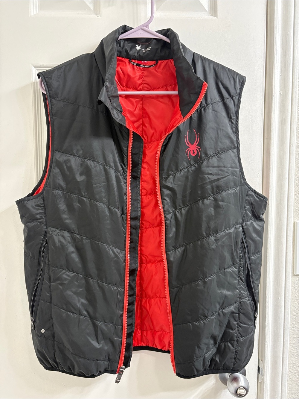 Spyder Men's Black Vest with Red Trim and Logo
